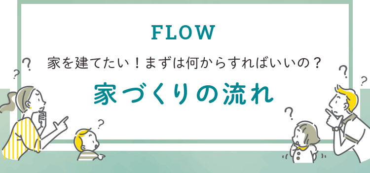 FLOW 家を建てたい！まずは何からすればいいの？ 家づくりの流れ